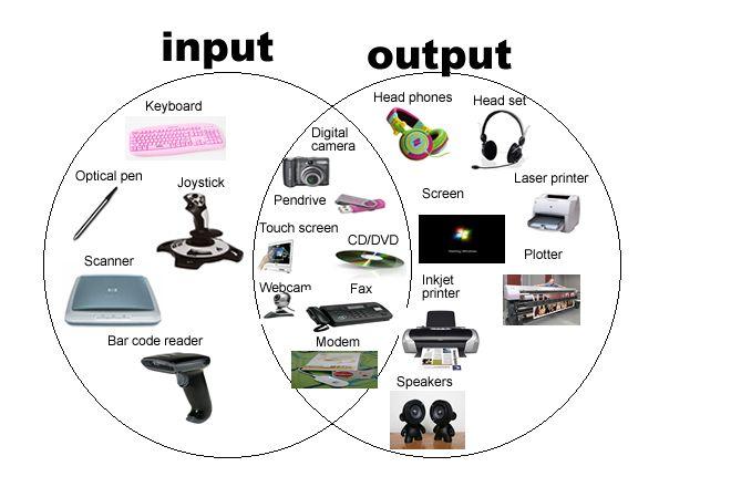 Examples of input and output devices 